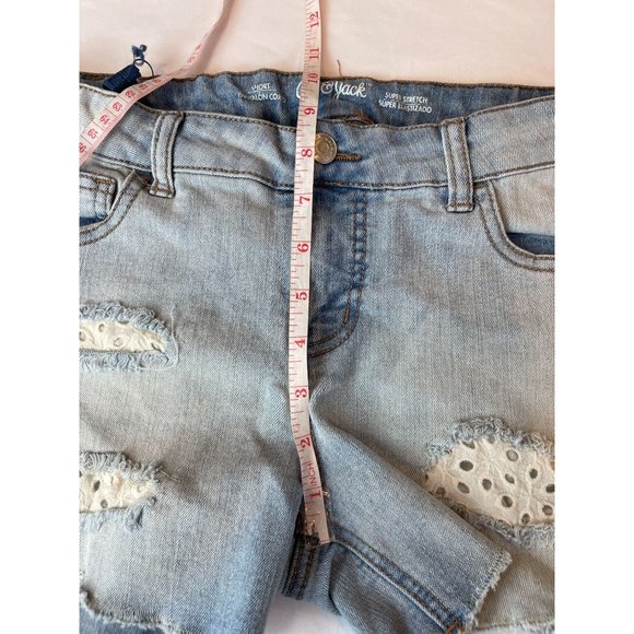 Cat & Jack Women Cut-Off Shorts Mid-Rise Super Stretch Distressed Cotton Blue XL - Picture 5 of 8